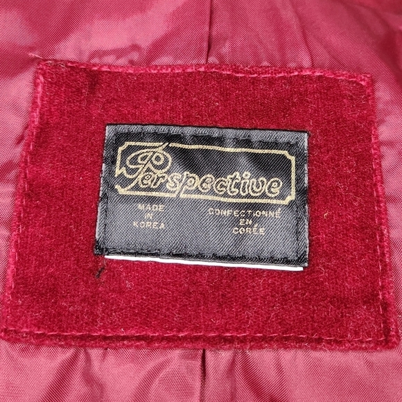 80s Burgundy Velvet Blazer Jacket - Picture 12 of 13